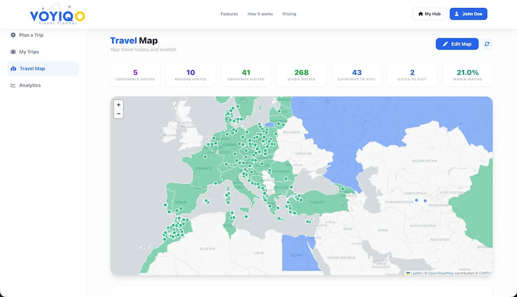 Interactive Travel Map